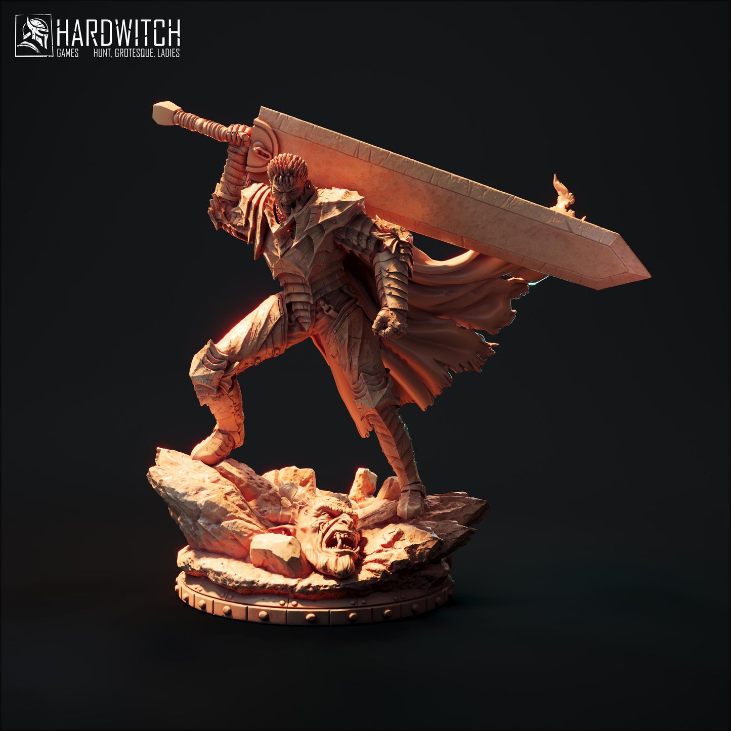 Berserker Pilgrim Miniature (2 Variations) - 28mm / 32mm / 36mm / 75mm - HardWitch Games - Resin Printed Figure for TTRPGs and War Games