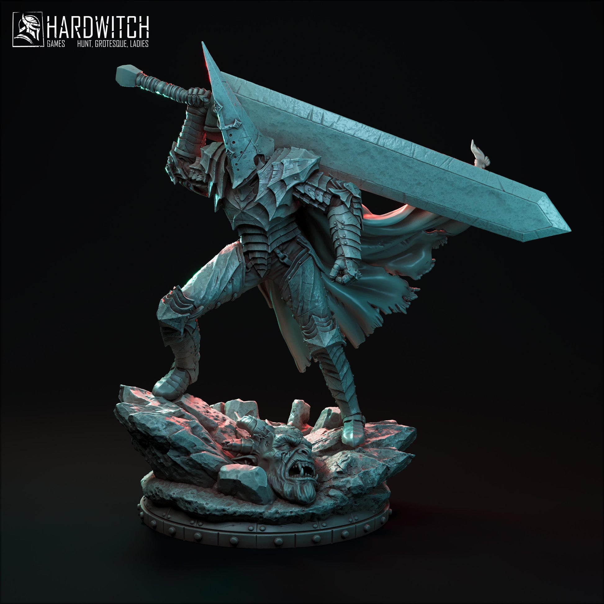 Berserker Pilgrim Miniature (2 Variations) - 28mm / 32mm / 36mm / 75mm - HardWitch Games - Resin Printed Figure for TTRPGs and War Games