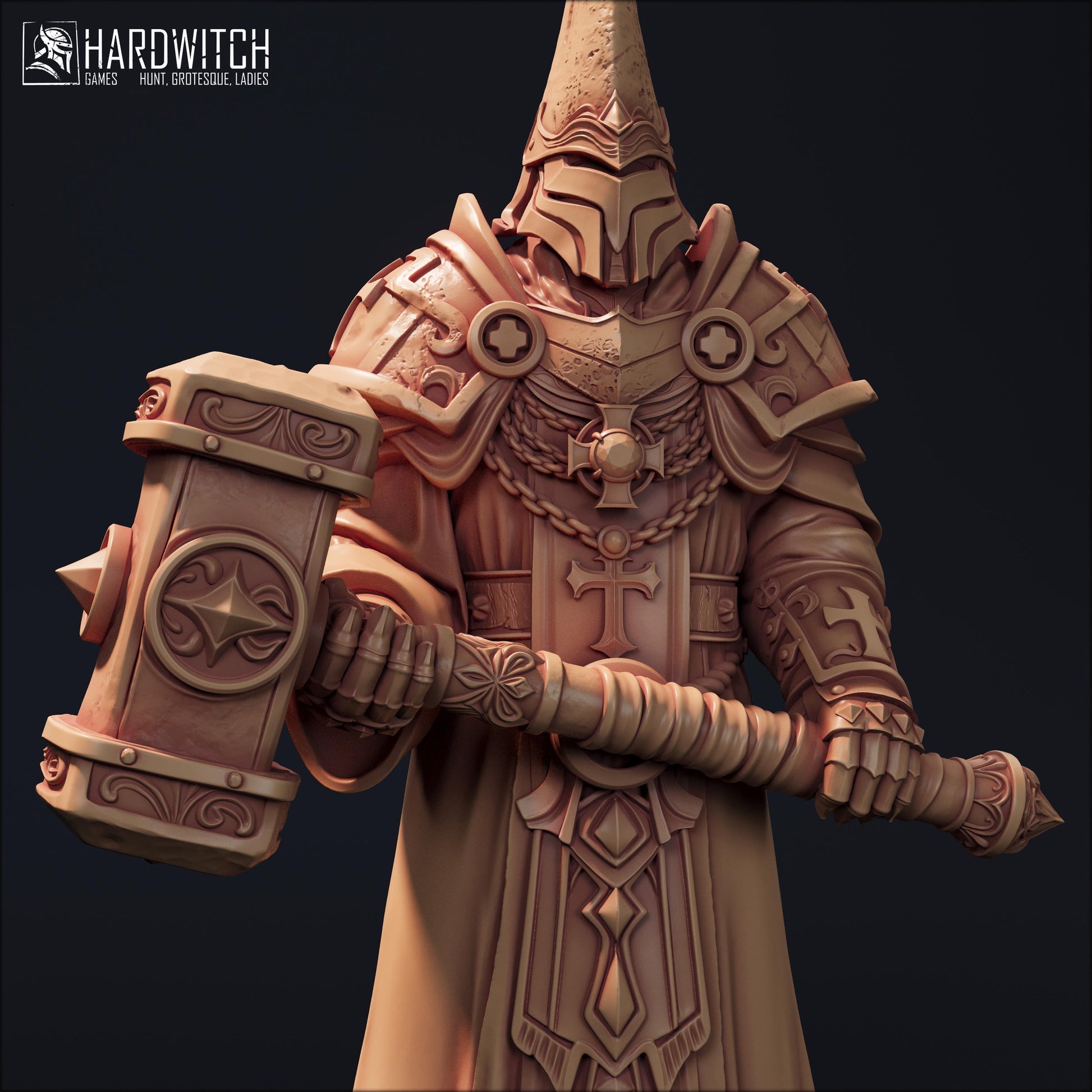 Grand Inquisitor Gardir Miniature - 28mm / 32mm / 36mm / 75mm - HardWitch Games - Resin Printed Figure for D&D, TTRPGs, and Board Gaming