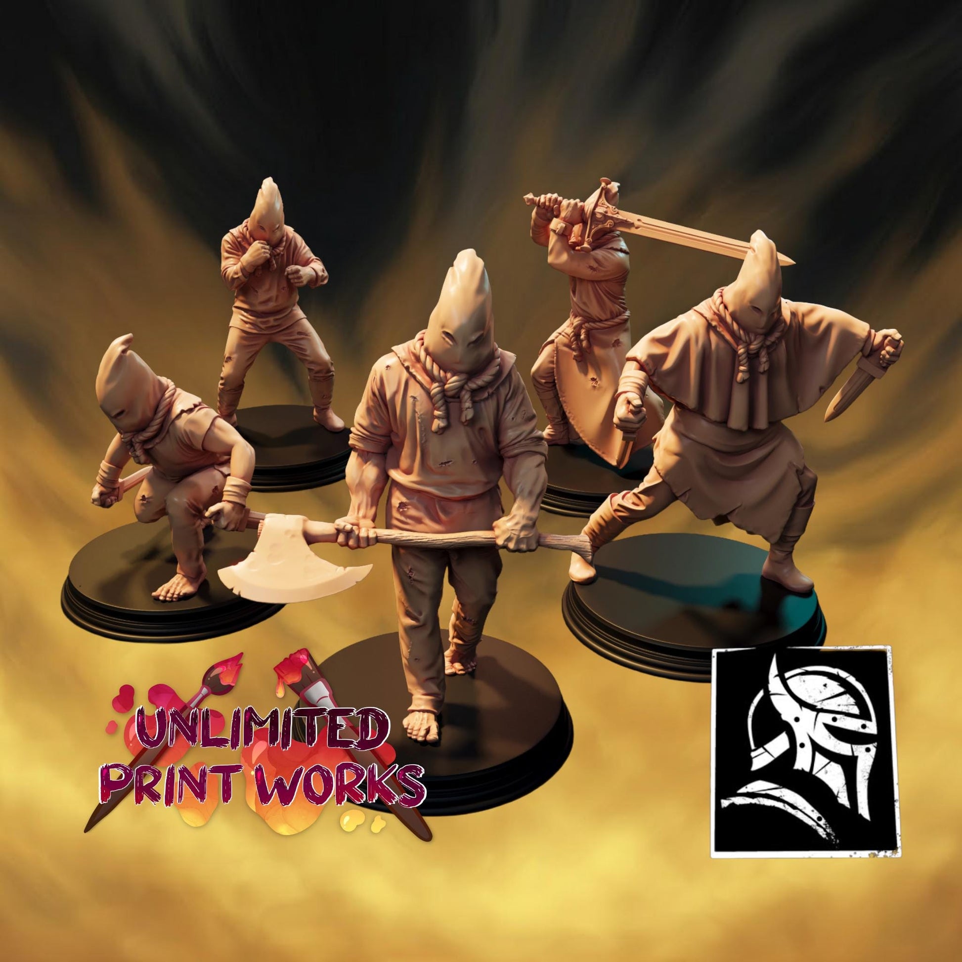 Prisoner Miniature Set - 28mm / 32mm / 36mm - HardWitch Games - Resin Printed Figure for D&D, TTRPGs, and Board Games