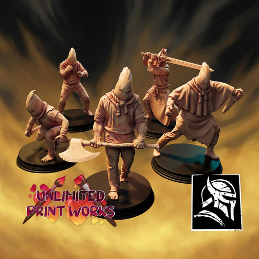 Prisoner Miniature Set - 28mm / 32mm / 36mm - HardWitch Games - Resin Printed Figure for D&D, TTRPGs, and Board Games