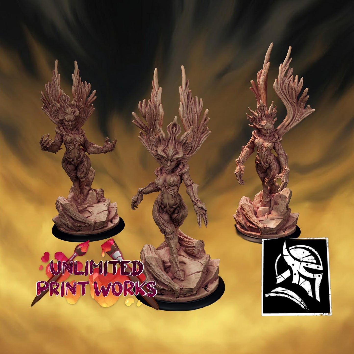 Dryad Miniature Set - 28mm / 32mm / 36mm - HardWitch Games - Resin Printed Figure for D&D, TTRPGs, and Board Games