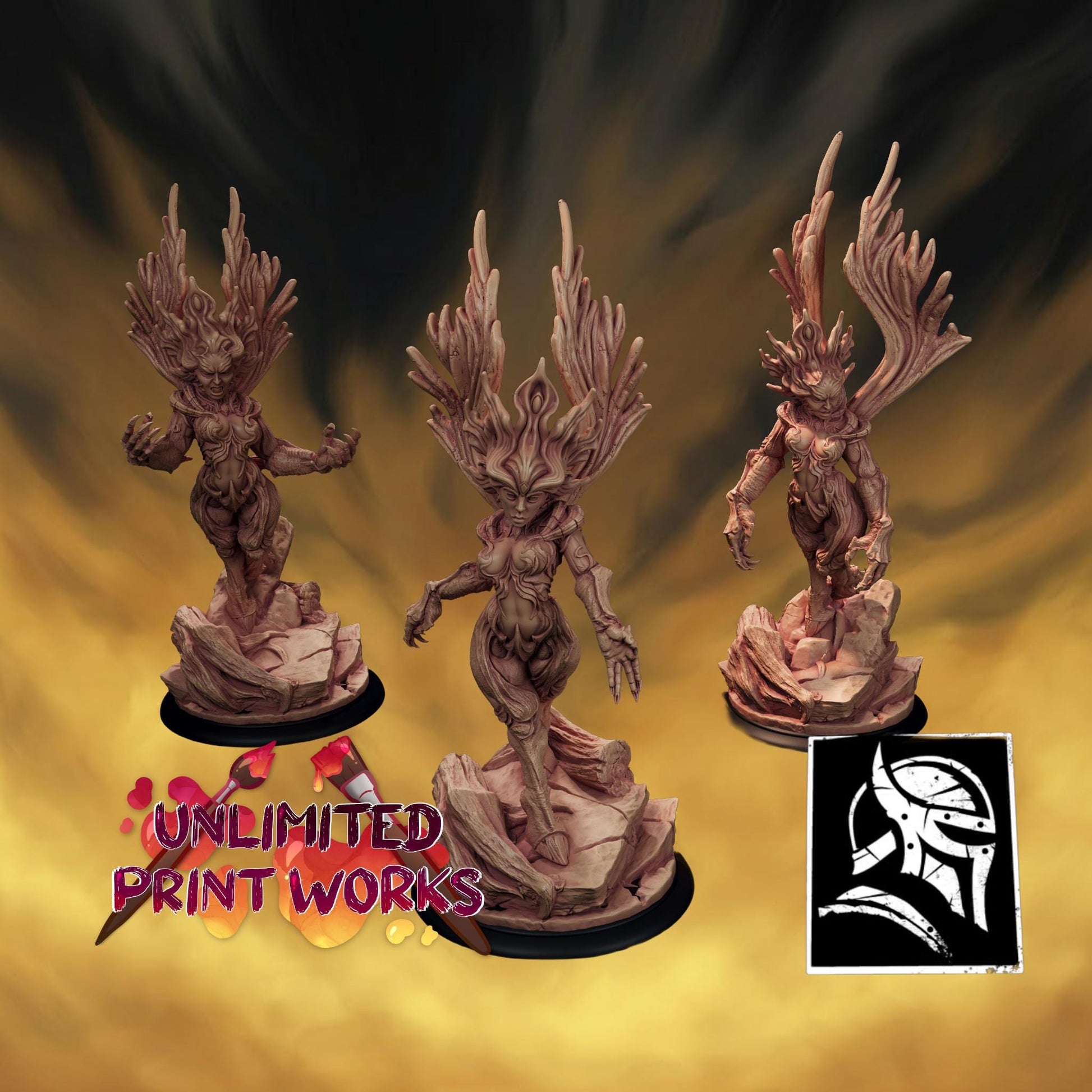 Dryad Miniature Set - 28mm / 32mm / 36mm - HardWitch Games - Resin Printed Figure for D&D, TTRPGs, and Board Games