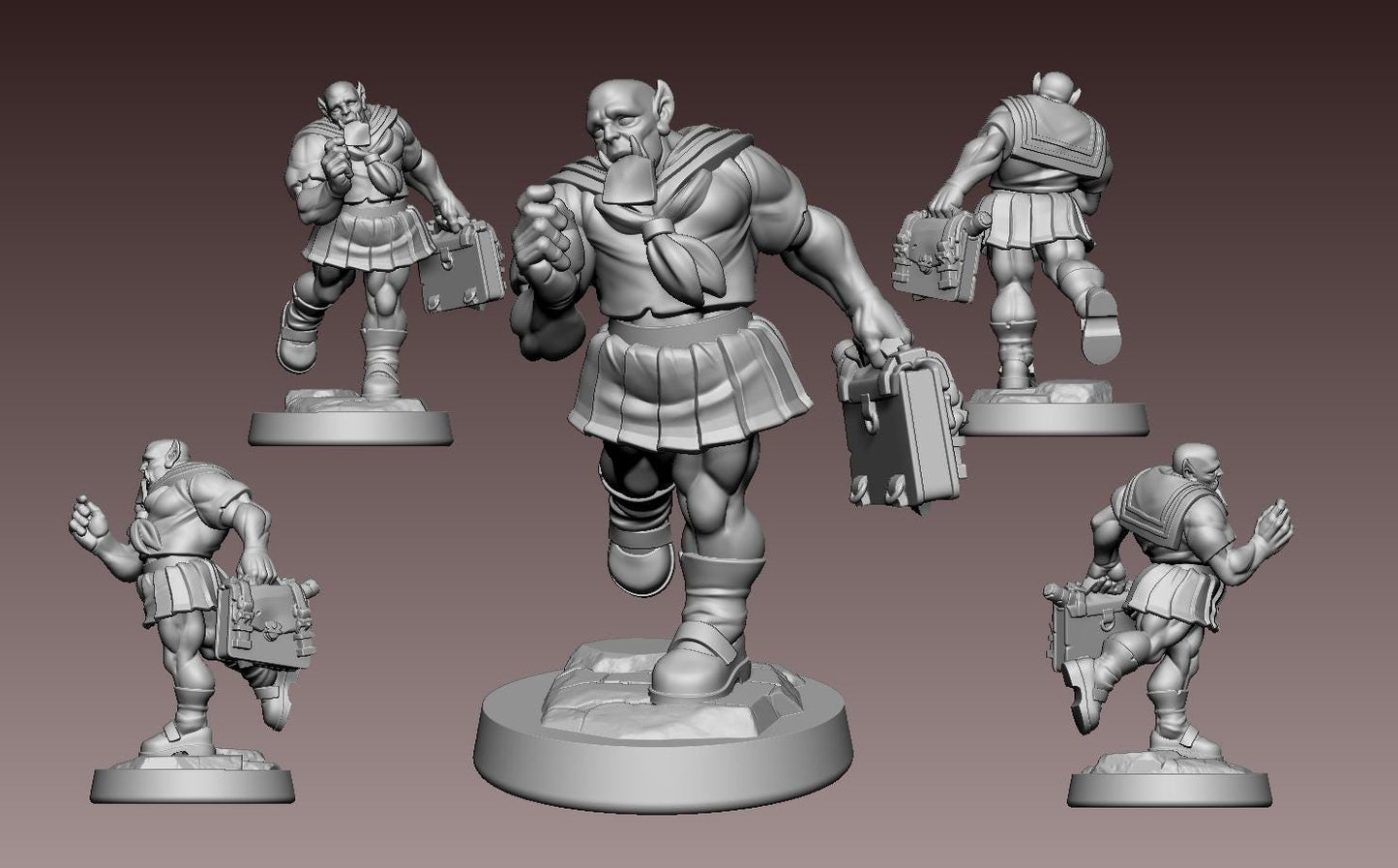 Orc-kun Miniature - 28mm / 32mm / 36mm - LPOMC - Unpainted Resin Printed Figure for D&D, TTRPGs, and Board Games