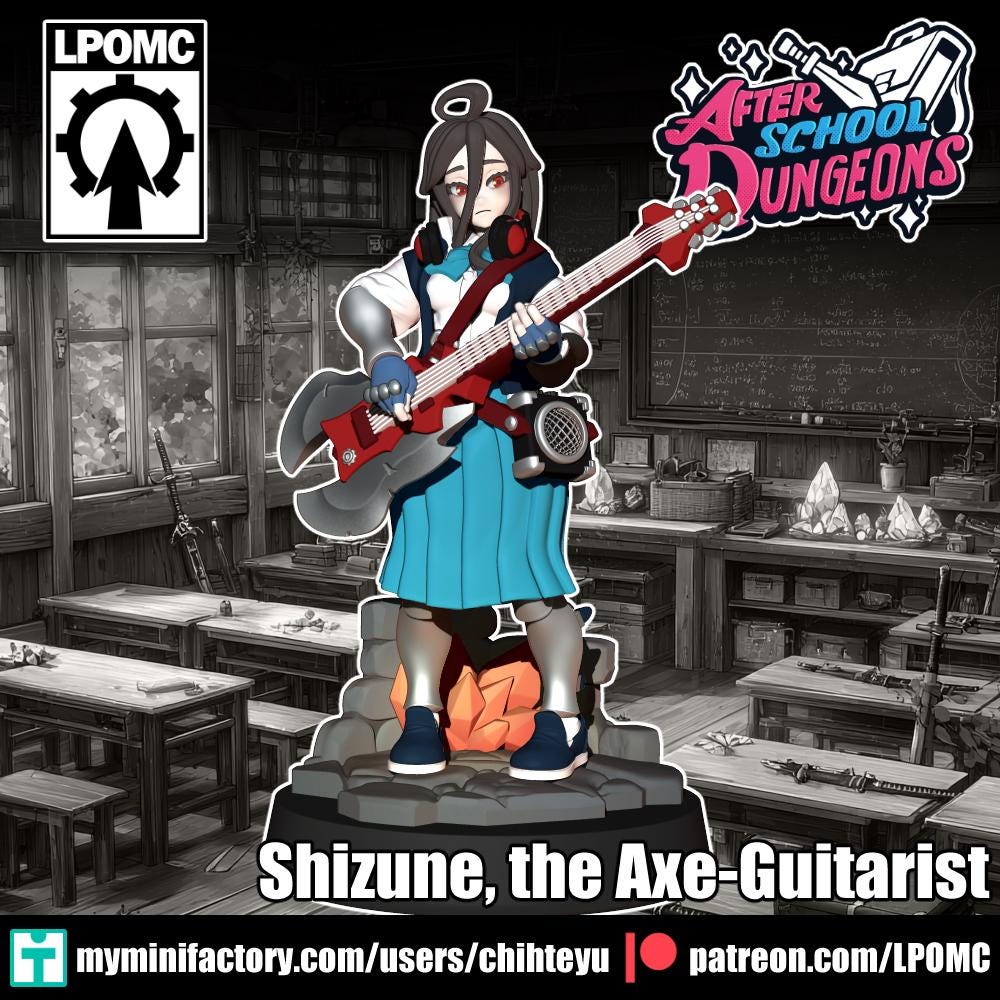 ASD Shizune Miniature - 28mm / 32mm / 36mm - LPOMC - Unpainted Resin Printed Figure for D&D, TTRPGs, and Board Games