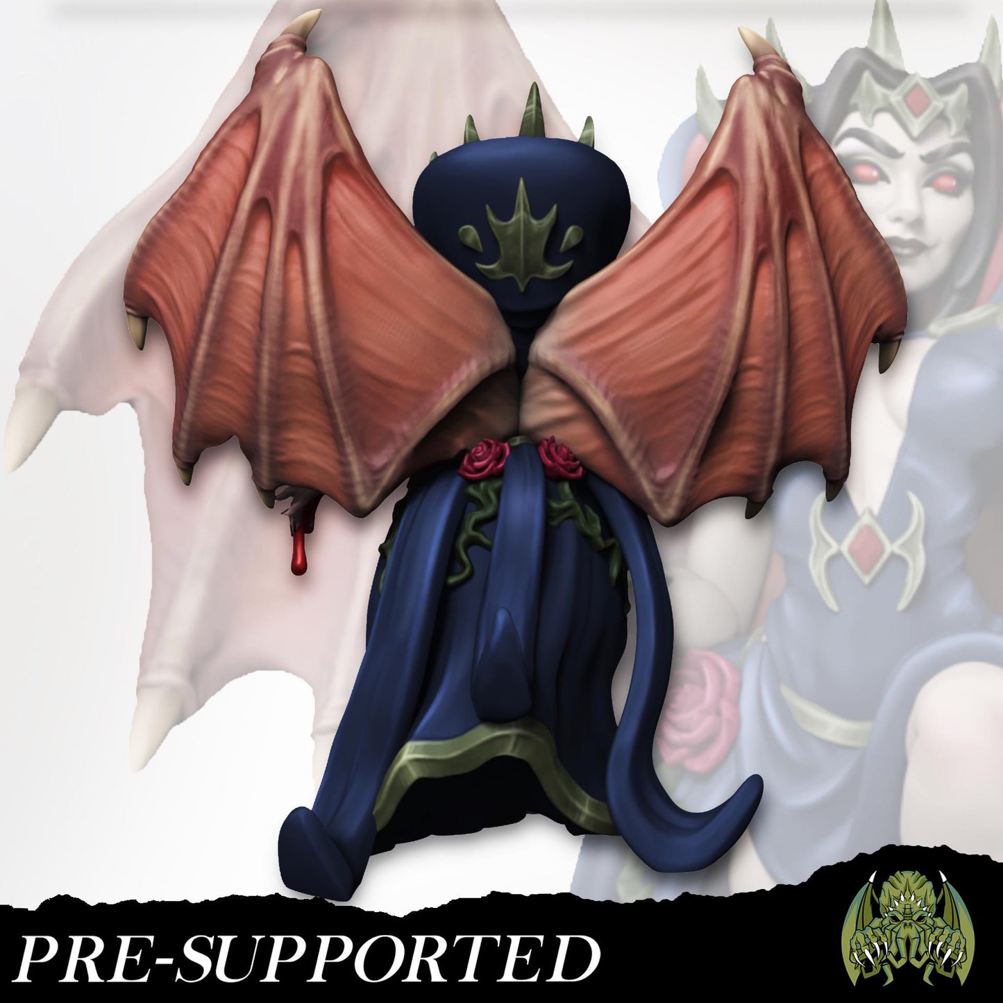 Selena the Vampire Queen Miniature - Miniatures of Madness - 28mm / 32mm / 36mm / Bust - Unpainted Miniature for TTRPGs and Painting