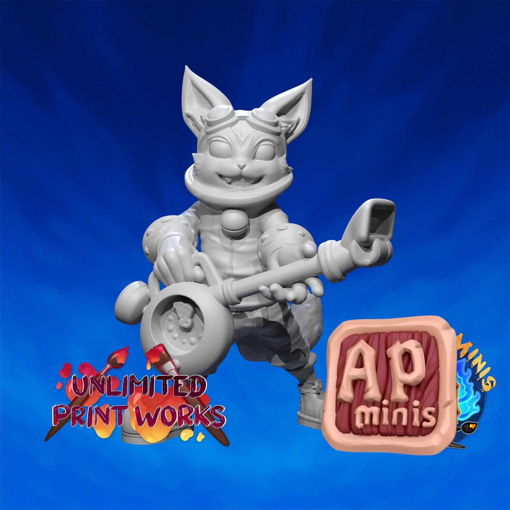 Time Cat Miniature - 28mm / 32mm / 36mm / 75mm - Irnkman's Minis - Unpainted Resin Printed Figure for D&D, TTRPGs, and Board Games