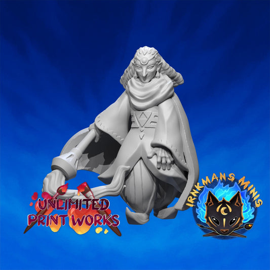 Dimension Sorcerer Miniature - 28mm / 32mm / 36mm / 75mm - Irnkman's Minis - Unpainted Resin Printed Figure for D&D, TTRPGs, and Board Games