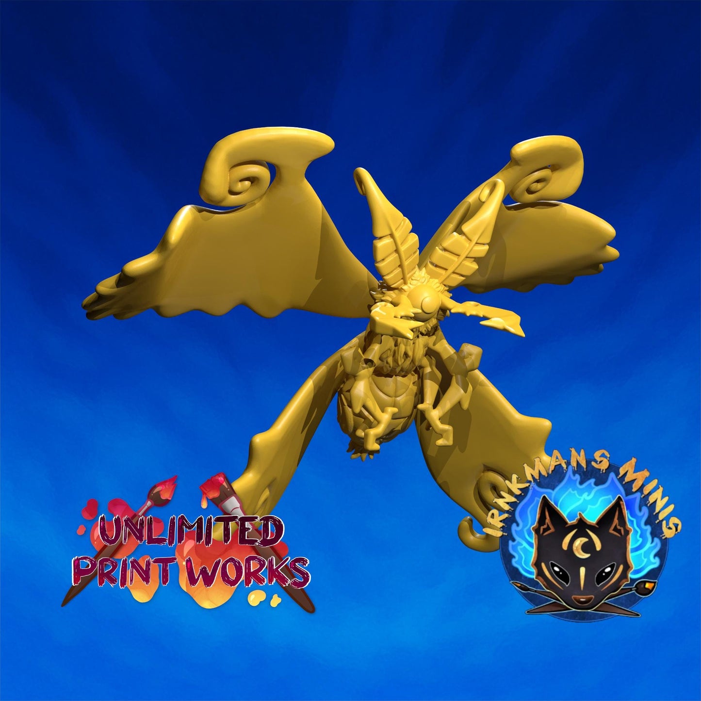Giant Moth Miniature - 28mm / 32mm / 36mm - Irnkman's Minis - Unpainted Resin Printed Figure for D&D, TTRPGs, and Board Games