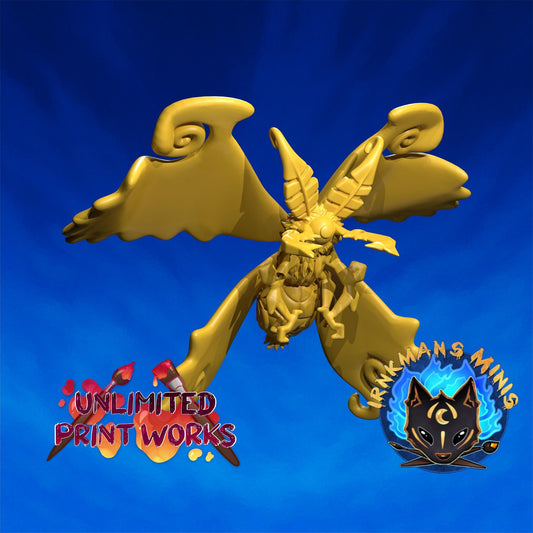 Giant Moth Miniature - 28mm / 32mm / 36mm - Irnkman's Minis - Unpainted Resin Printed Figure for D&D, TTRPGs, and Board Games