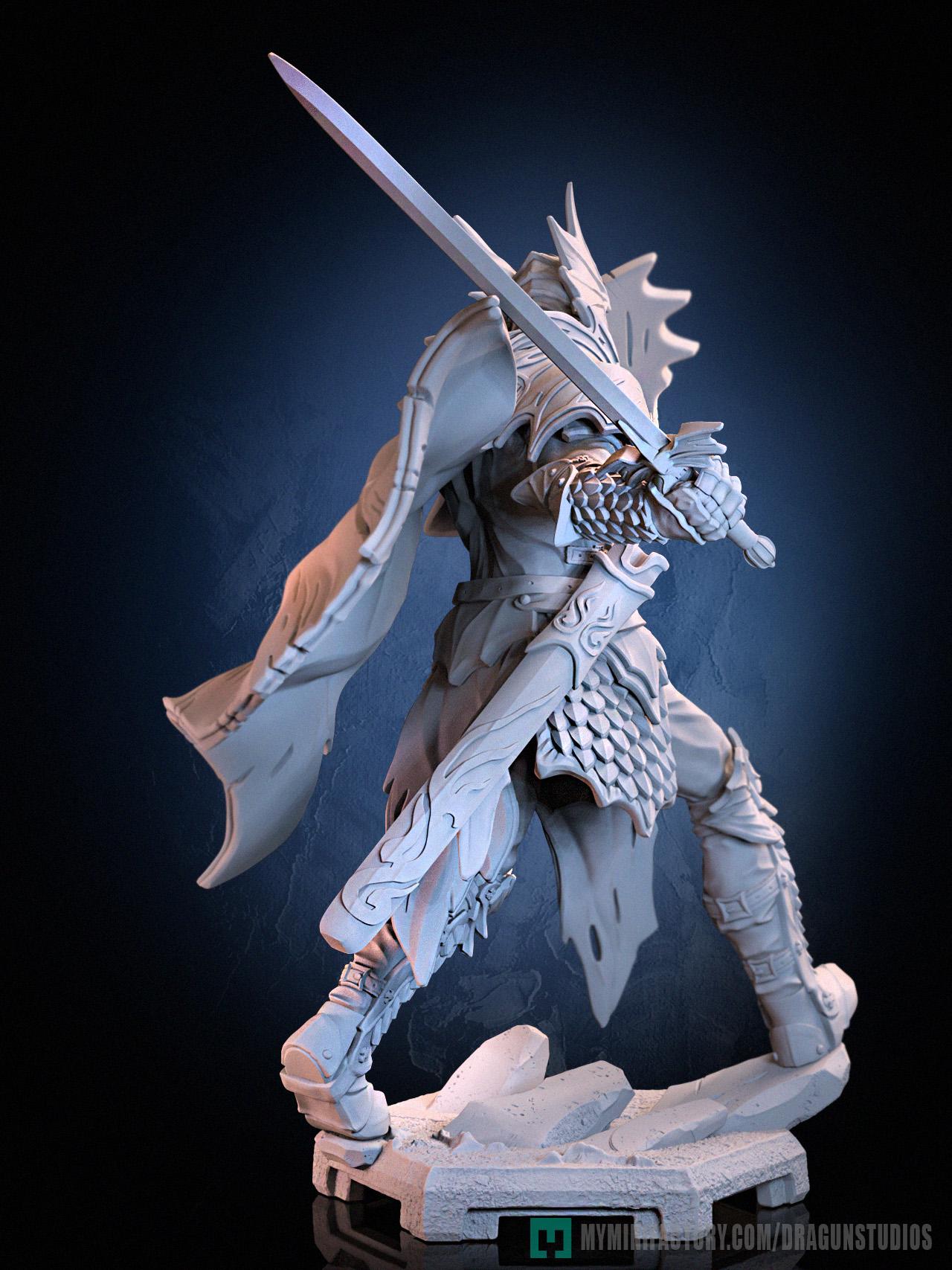 Last Dragon Miniature - 52mm / 97mm - DraGun - Resin Printed Figure for TTRPGs and Board Games