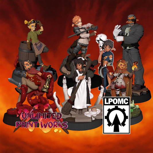 LonaRPG Miniature (7 Variations) - 28mm / 32mm / 36mm / 75mm - LPOMC - Unpainted Resin Printed Figure for D&D, TTRPGs, and Board Games