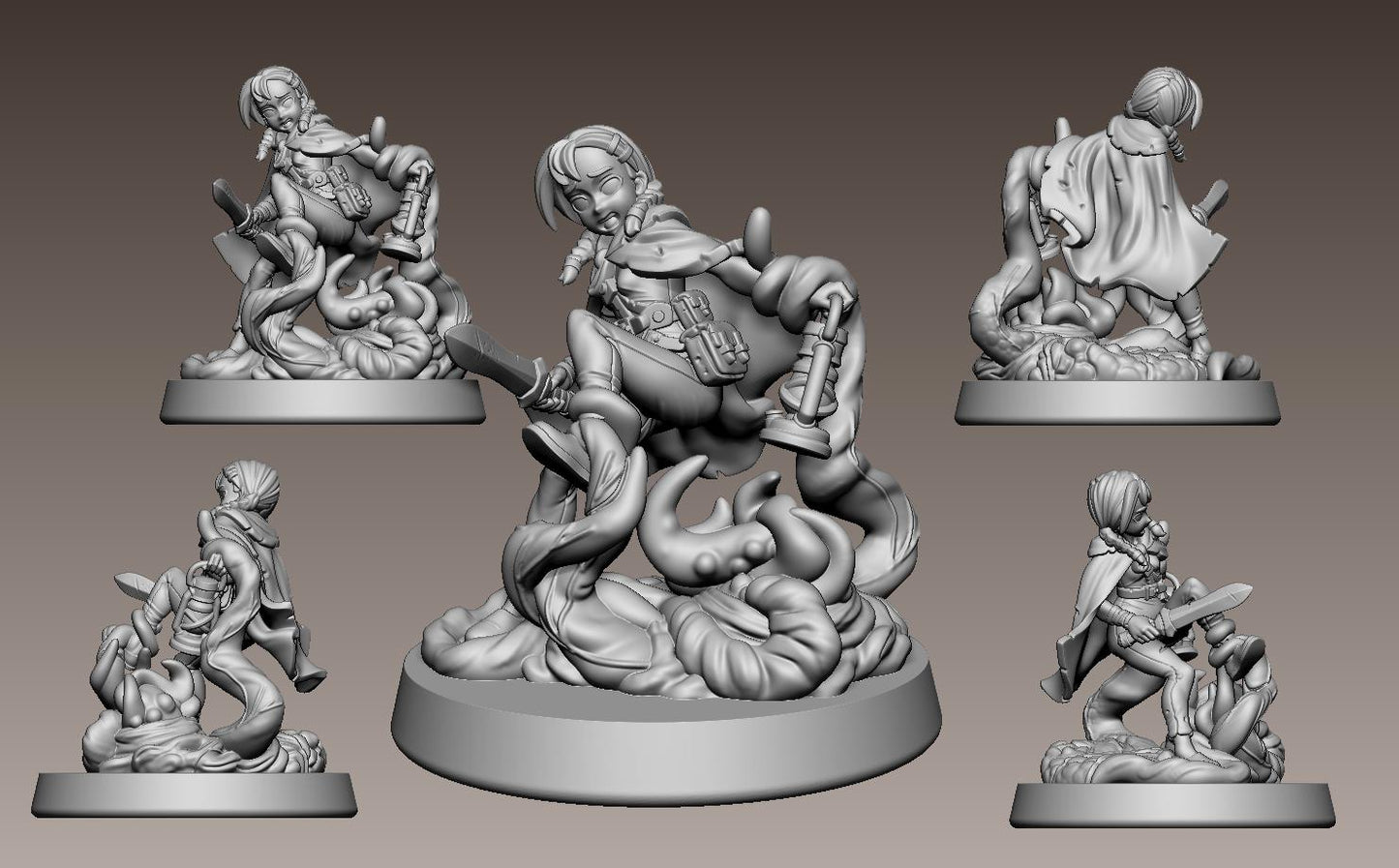 LonaRPG Miniature (7 Variations) - 28mm / 32mm / 36mm / 75mm - LPOMC - Unpainted Resin Printed Figure for D&D, TTRPGs, and Board Games