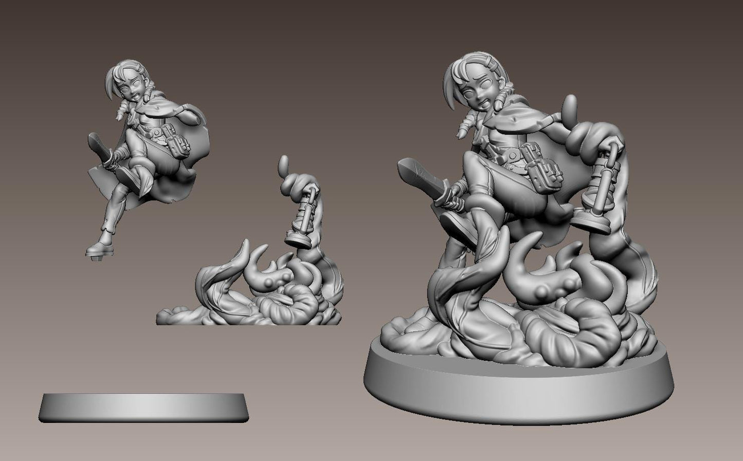 LonaRPG Miniature (7 Variations) - 28mm / 32mm / 36mm / 75mm - LPOMC - Unpainted Resin Printed Figure for D&D, TTRPGs, and Board Games
