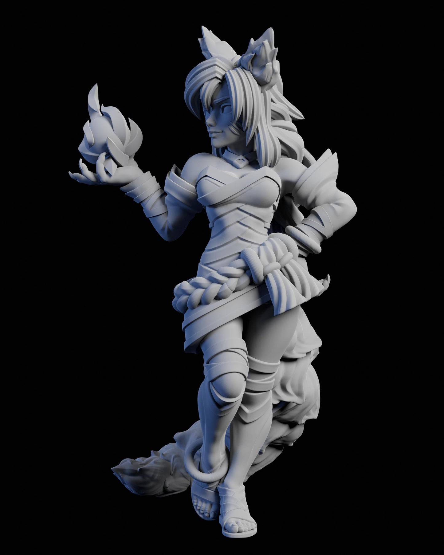 Fox Spirit Miniature (2 Variations) - 28mm / 32mm / 36mm / 75mm - Ethan Savage Studios - Unpainted Resin Printed Figure for TTRPGs