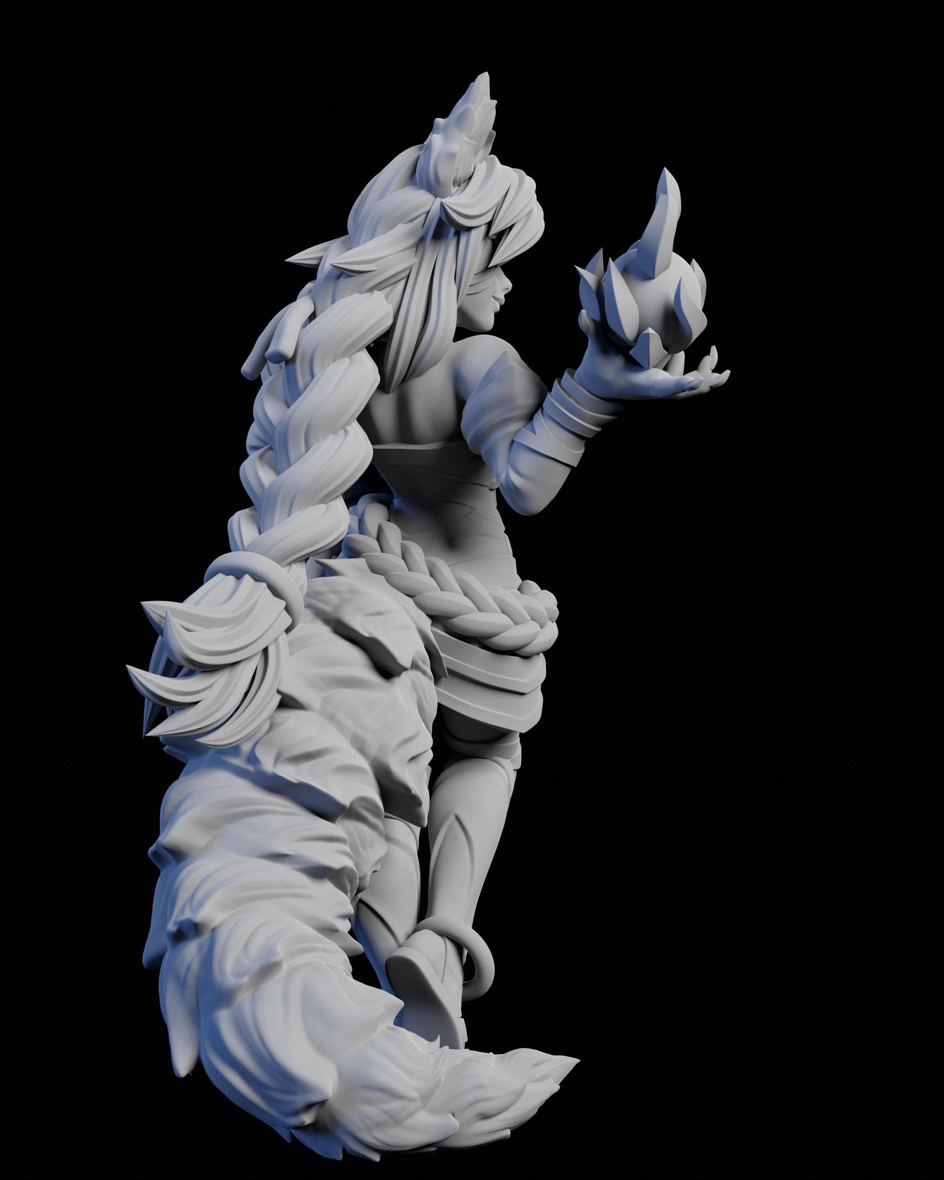Fox Spirit Miniature (2 Variations) - 28mm / 32mm / 36mm / 75mm - Ethan Savage Studios - Unpainted Resin Printed Figure for TTRPGs