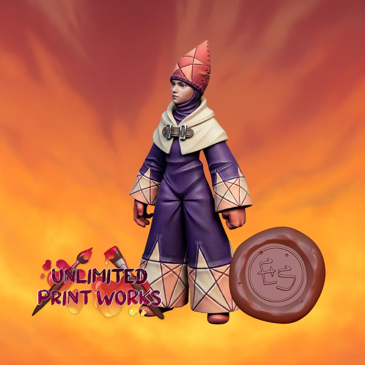 Time Mage Miniature - 28mm / 32mm / 36mm / 75mm - Ethan Savage Studios - Unpainted Resin Printed Figure for TTRPGs, and Board Games