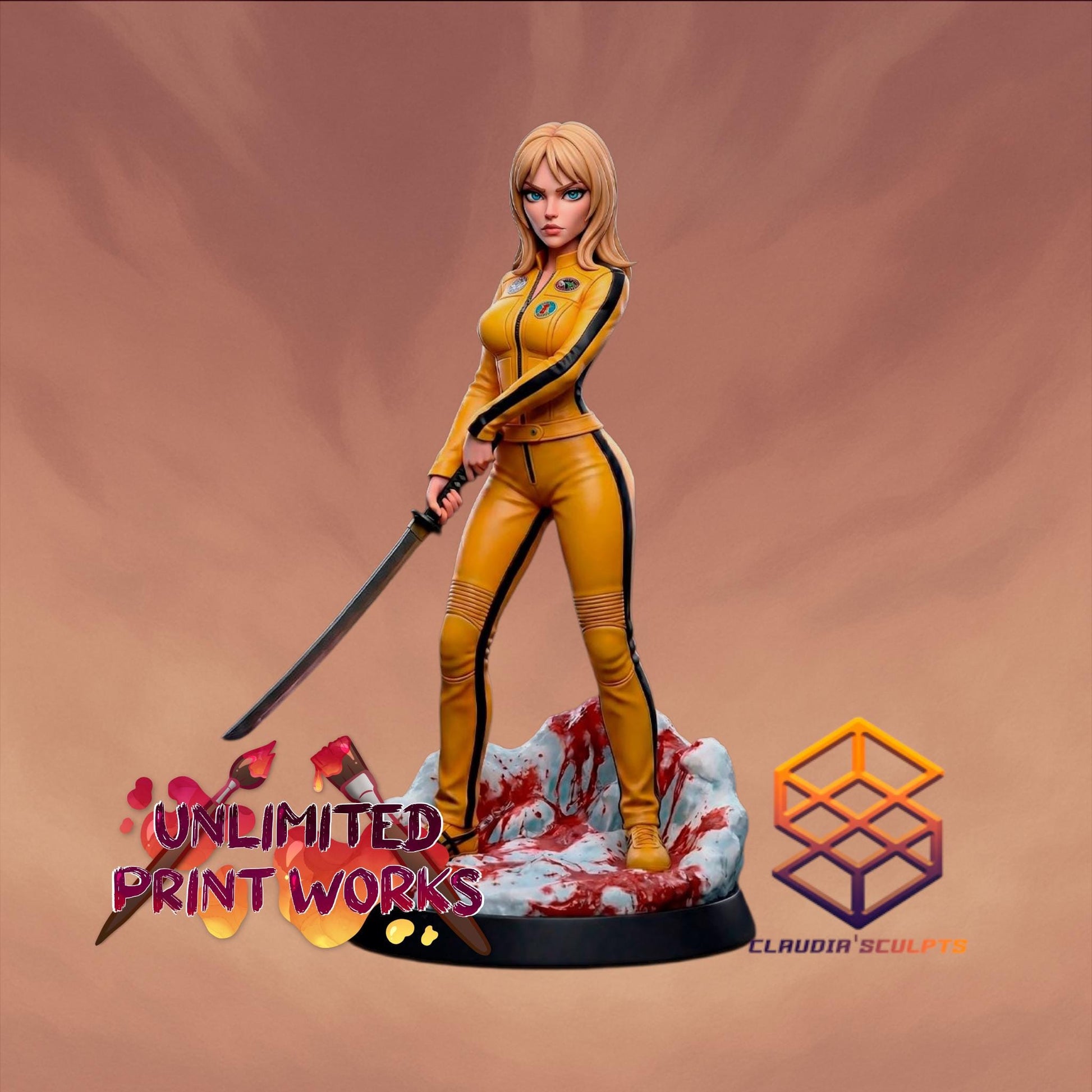 Kira Bell Miniature - Claudia's Gallery - 28mm / 32mm / 36mm / 75mm - Resin Printed Figure for D&D and TTRPGs