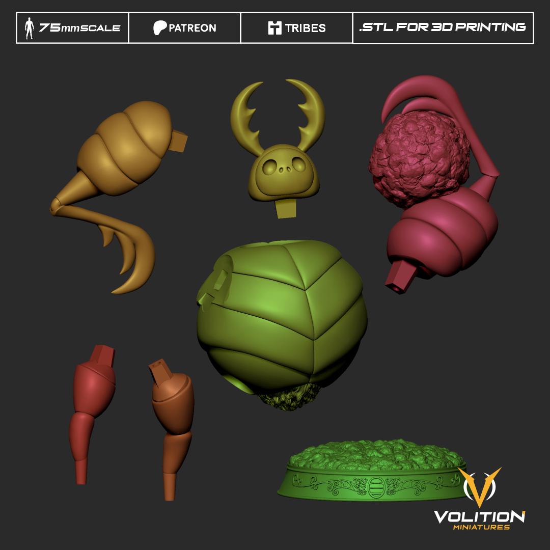 Dung Defender Figure - 75mm - Volition Miniatures - Unpainted Resin Printed Figurine