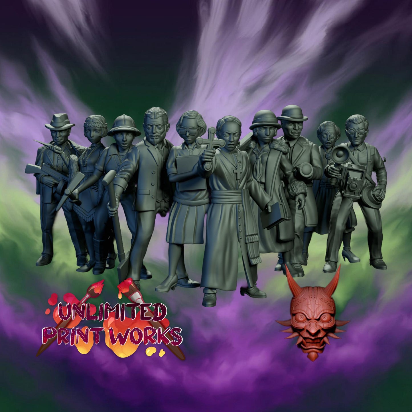 Innsmouth Investigators Miniatures - 28mm / 32mm / 36mm - Adaevy Creations - Resin Printed Figure for Arkham Horror