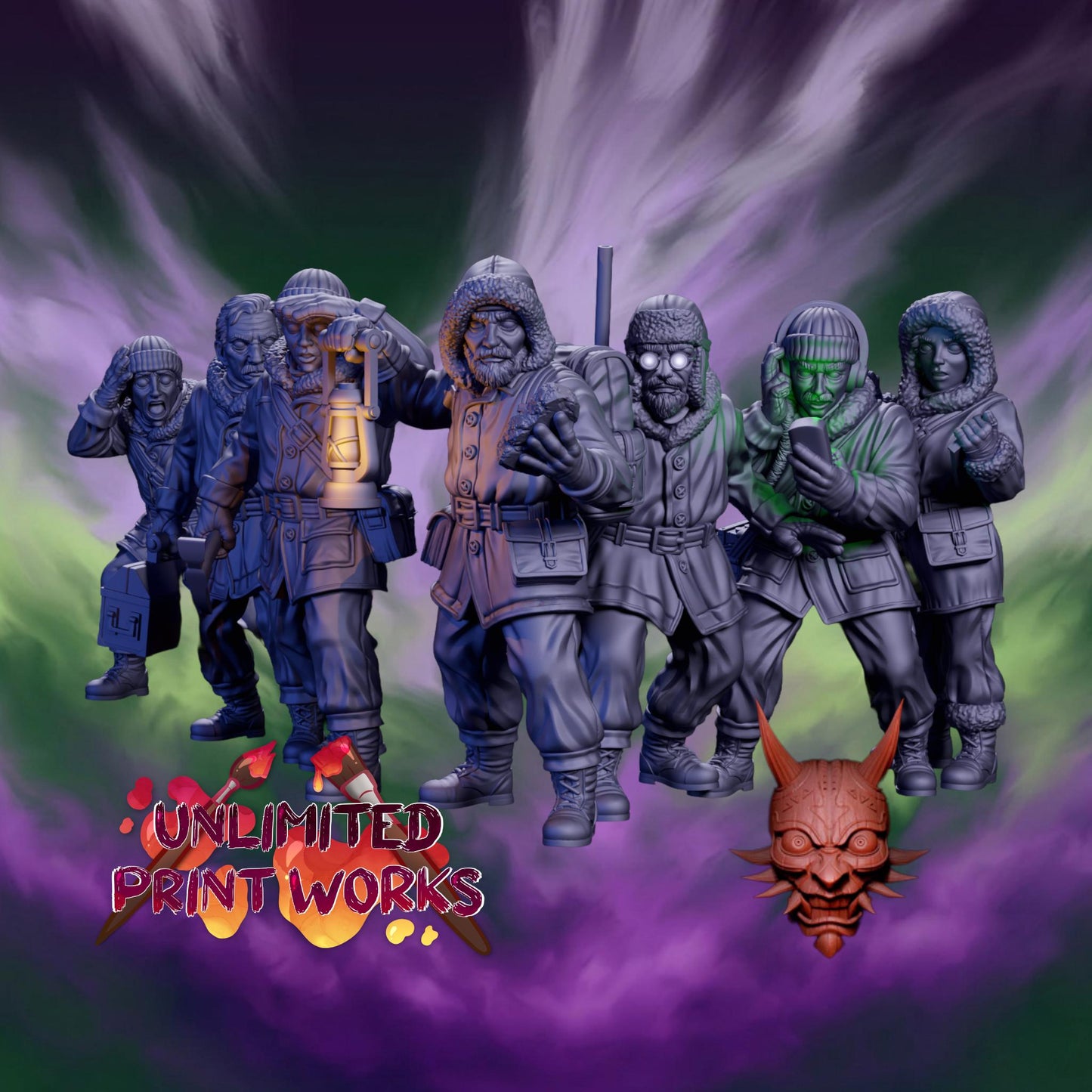 The Frozen Madness Investigators Miniatures - 28mm / 32mm / 36mm - Adaevy Creations - Resin Printed Figure for Arkham Horror
