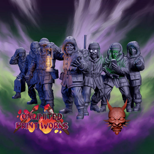 The Frozen Madness Investigators Miniatures - 28mm / 32mm / 36mm - Adaevy Creations - Resin Printed Figure for Arkham Horror