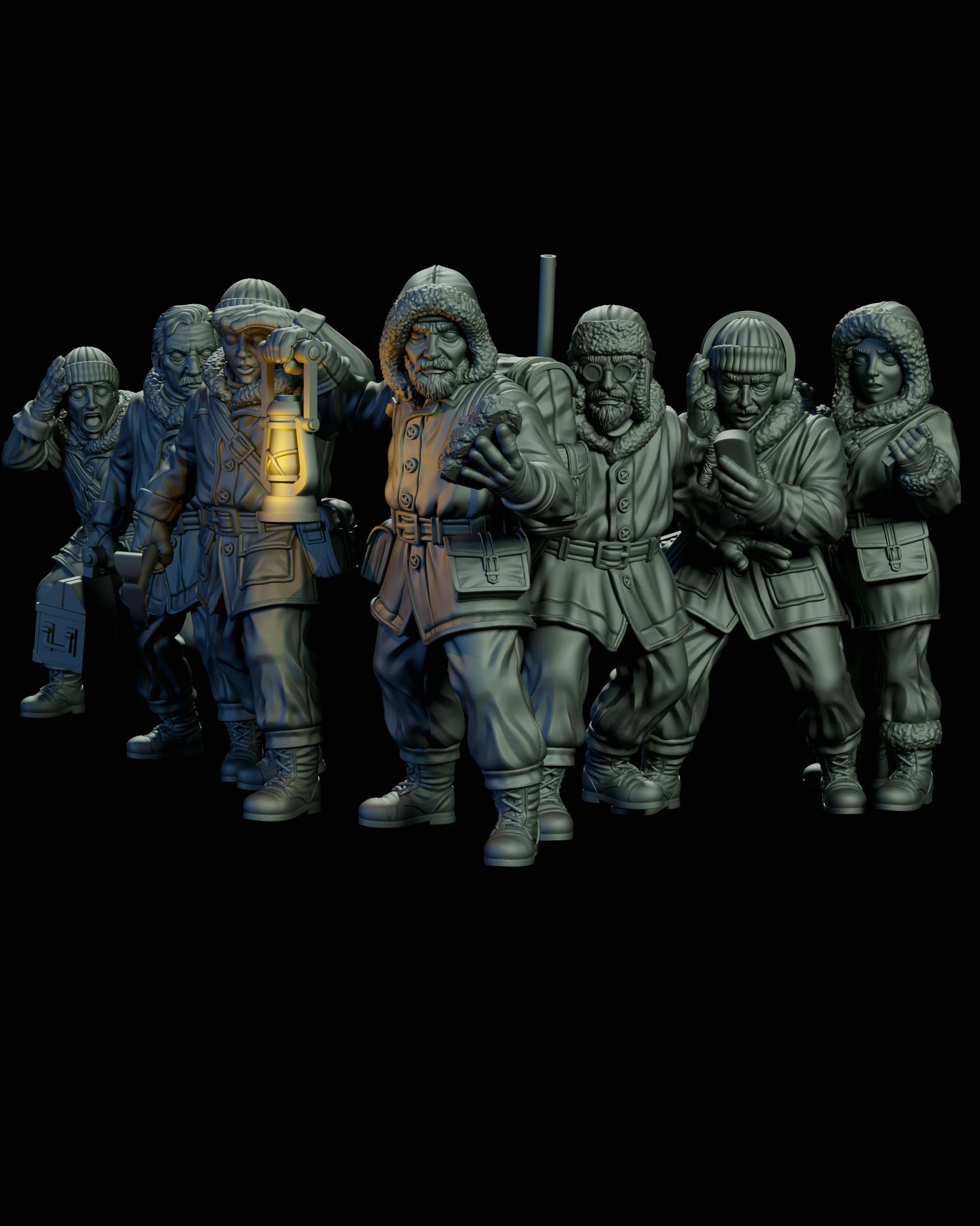 The Frozen Madness Investigators Miniatures - 28mm / 32mm / 36mm - Adaevy Creations - Resin Printed Figure for Arkham Horror