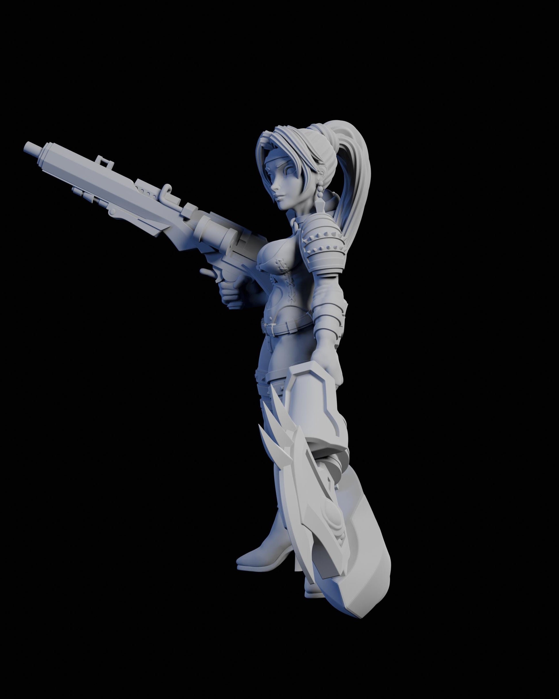 Fiend Hunter Miniature - 28mm / 32mm / 36mm / 75mm - Ethan Savage Studios - Unpainted Resin Printed Figure for TTRPGs, and Board Games