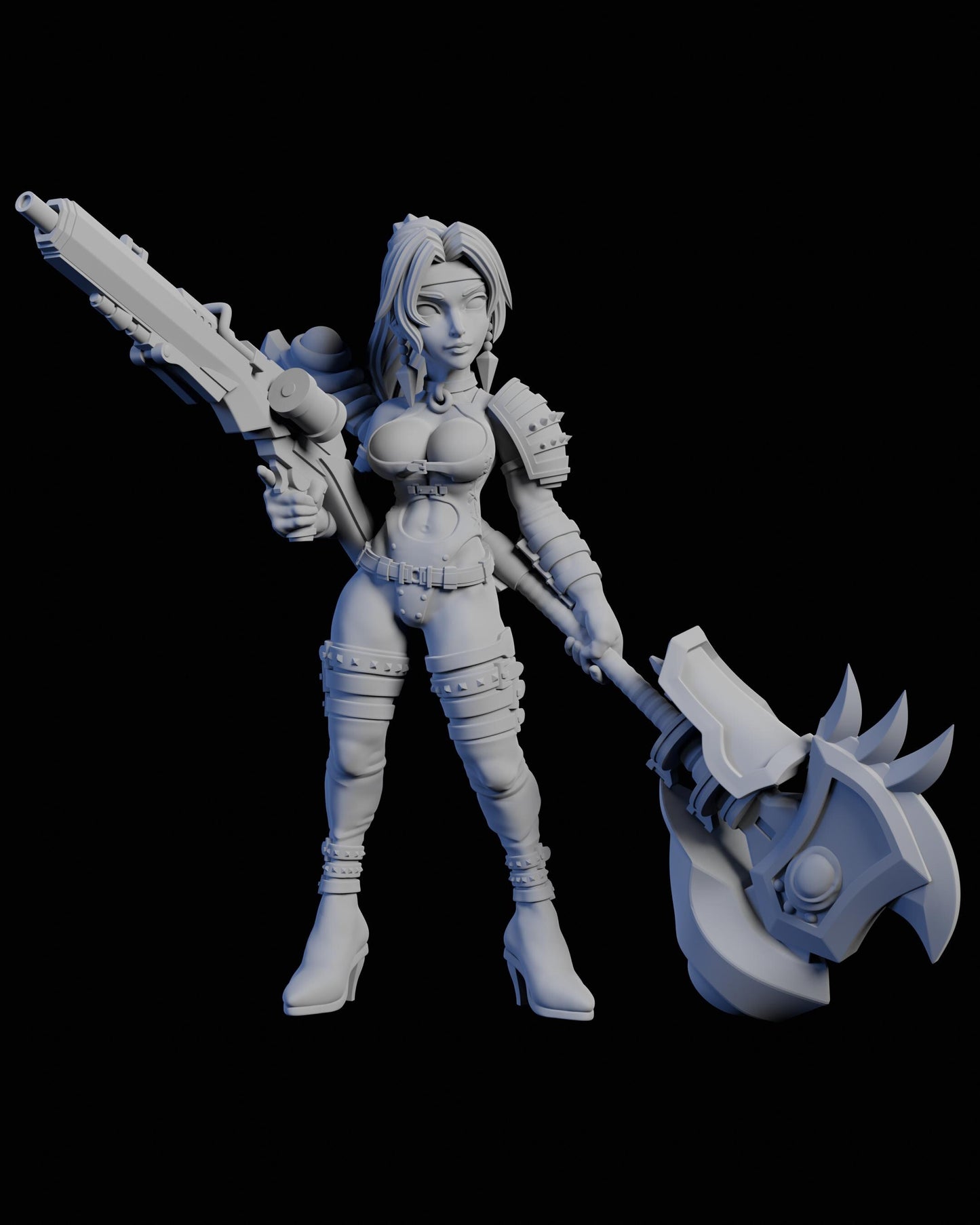 Fiend Hunter Miniature - 28mm / 32mm / 36mm / 75mm - Ethan Savage Studios - Unpainted Resin Printed Figure for TTRPGs, and Board Games