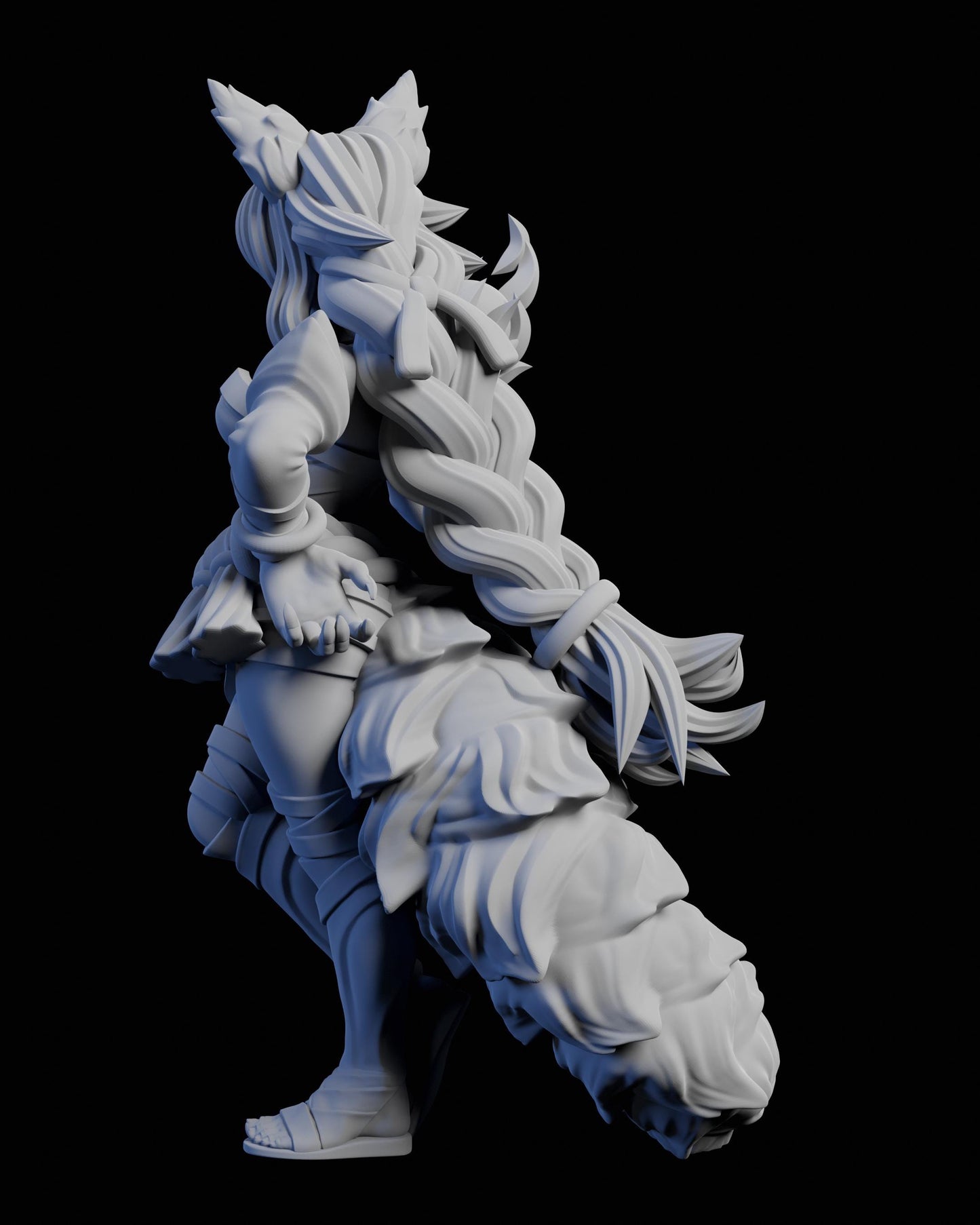 Fox Spirit Miniature (2 Variations) - 28mm / 32mm / 36mm / 75mm - Ethan Savage Studios - Unpainted Resin Printed Figure for TTRPGs