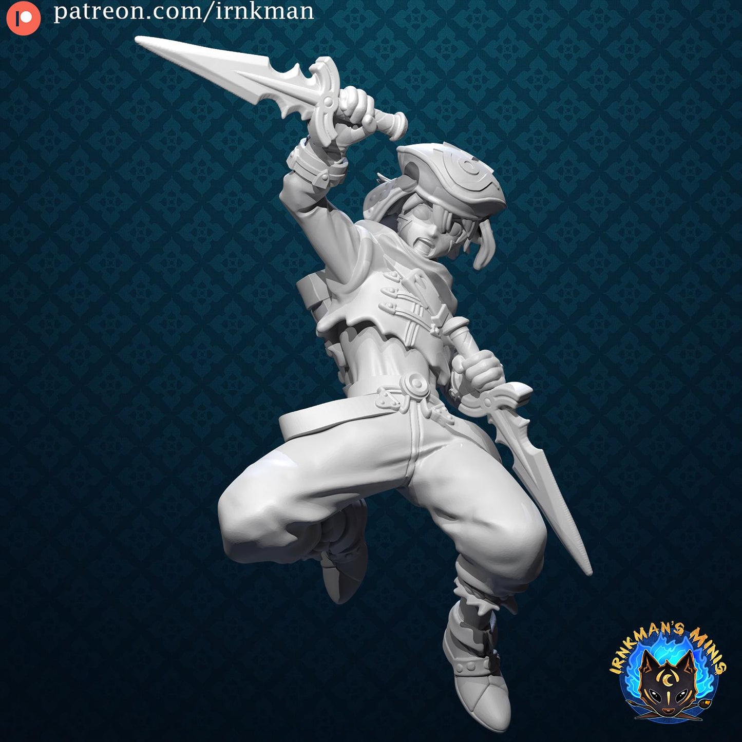 Dot Hackers Miniature - 28mm / 32mm / 36mm - Irnkman's Minis - Resin Printed Figure for D&D, TTRPGs, and Board Games