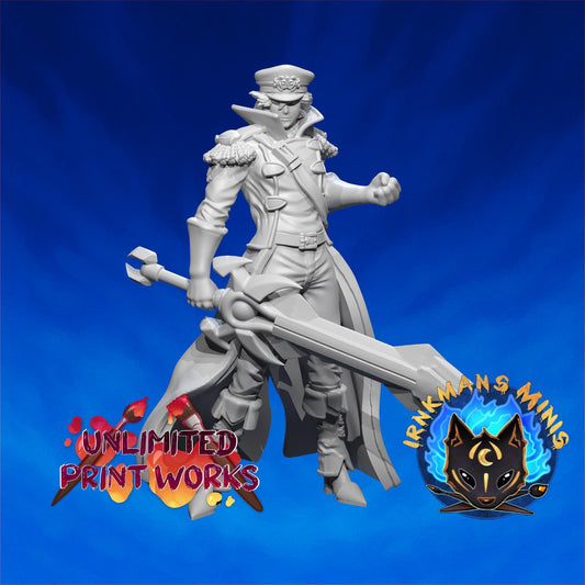 Bancho Battler Miniature - 28mm / 32mm / 36mm - Irnkman's Minis - Resin Printed Figure for D&D, TTRPGs, and Board Games