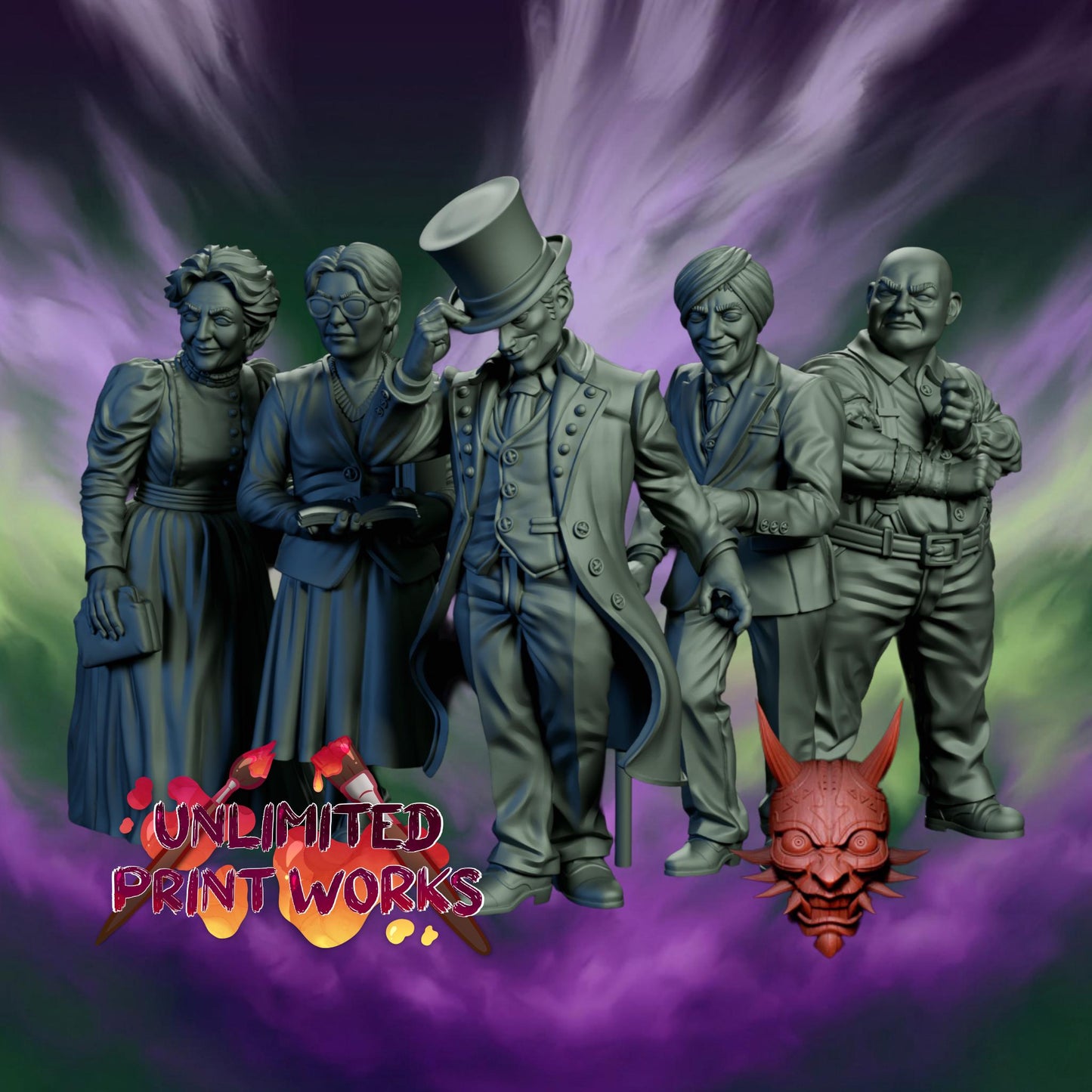 Banquet of Shifting Flesh Investigators Miniatures - 28mm / 32mm / 36mm - Adaevy Creations - Resin Printed Figure for Arkham Horror