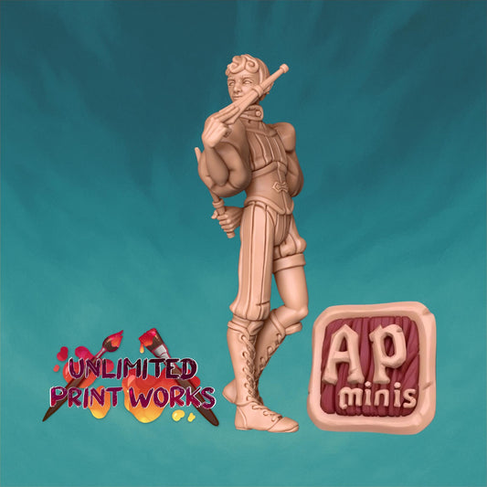 Noel, Dagger Thrower Miniature - 28mm / 32mm / 36mm - Awkward Penguin Minis - Resin Printed Figure for D&D, Daggerheart, and Painting