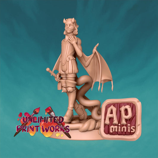 Scourge, Cutsie Cambion Miniature - 28mm / 32mm / 36mm - Awkward Penguin Minis - Resin Printed Figure for D&D, Daggerheart, and Painting