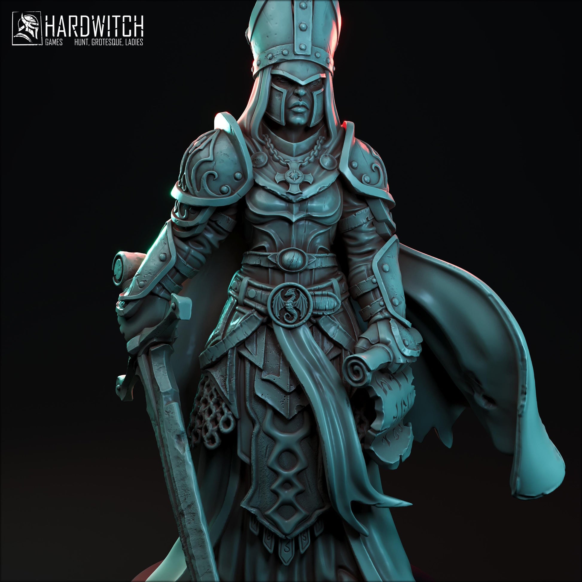 Battle Prophet Miniature - 28mm / 32mm / 36mm / 75mm - HardWitch Games - Resin Printed Figure for TTRPGs and Board Games