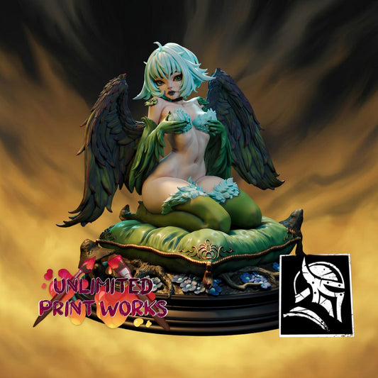 Mistia Harpy Miniature - 28mm / 32mm / 36mm / 75mm - HardWitch Games - Resin Printed Figure for TTRPGs and Board Games
