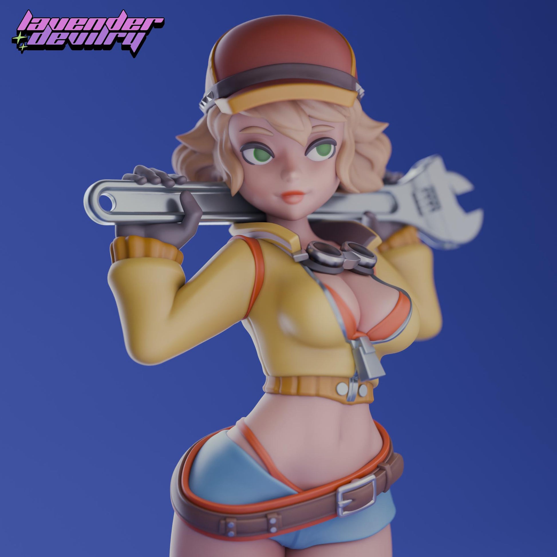 Head Mechanic Miniature - 28mm / 32mm / 36mm / 75mm - Lavender Devilry - Unpainted Resin Printed Figure for D&D, TTRPGs and Board Games