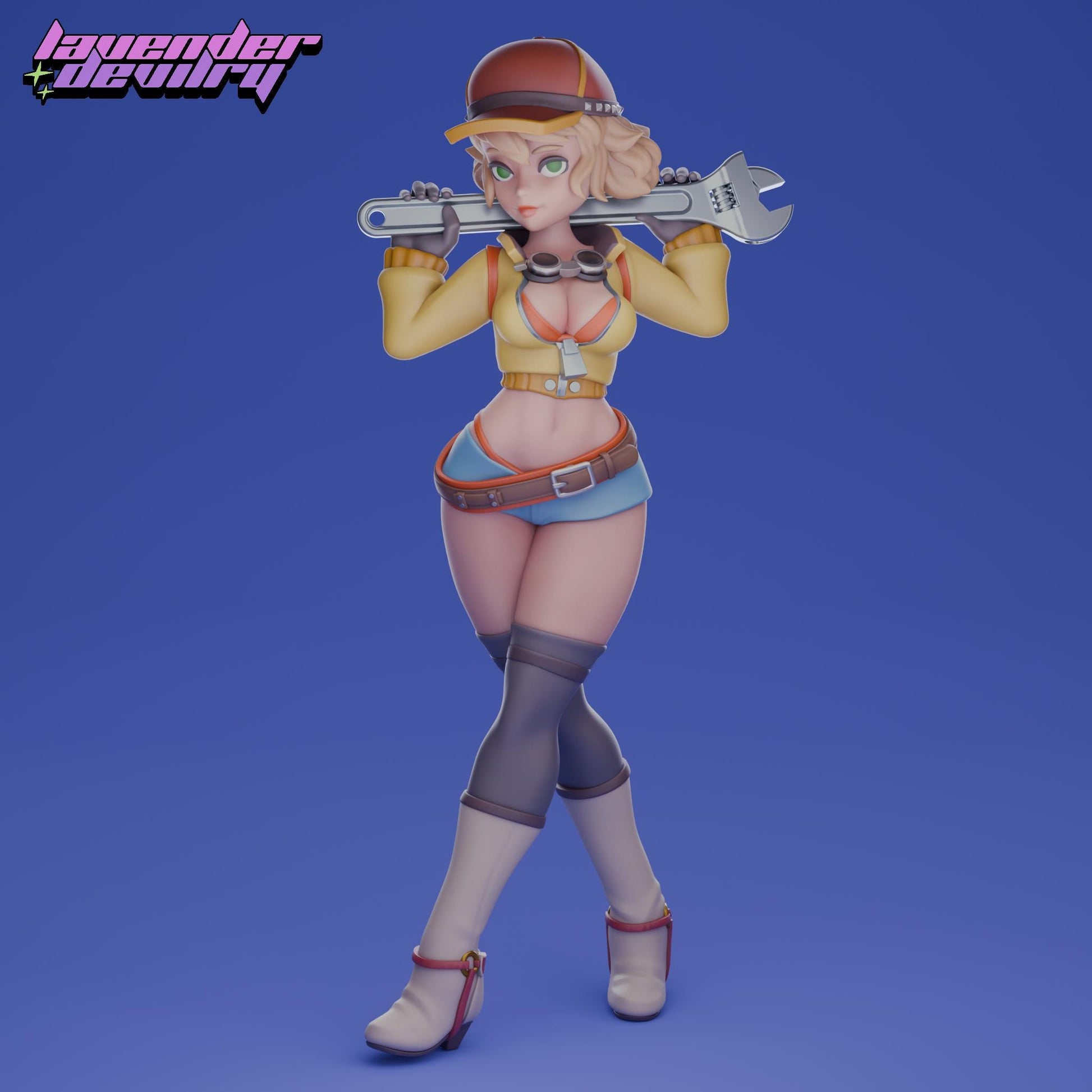 Head Mechanic Miniature - 28mm / 32mm / 36mm / 75mm - Lavender Devilry - Unpainted Resin Printed Figure for D&D, TTRPGs and Board Games