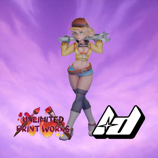 Head Mechanic Miniature - 28mm / 32mm / 36mm / 75mm - Lavender Devilry - Unpainted Resin Printed Figure for D&D, TTRPGs and Board Games