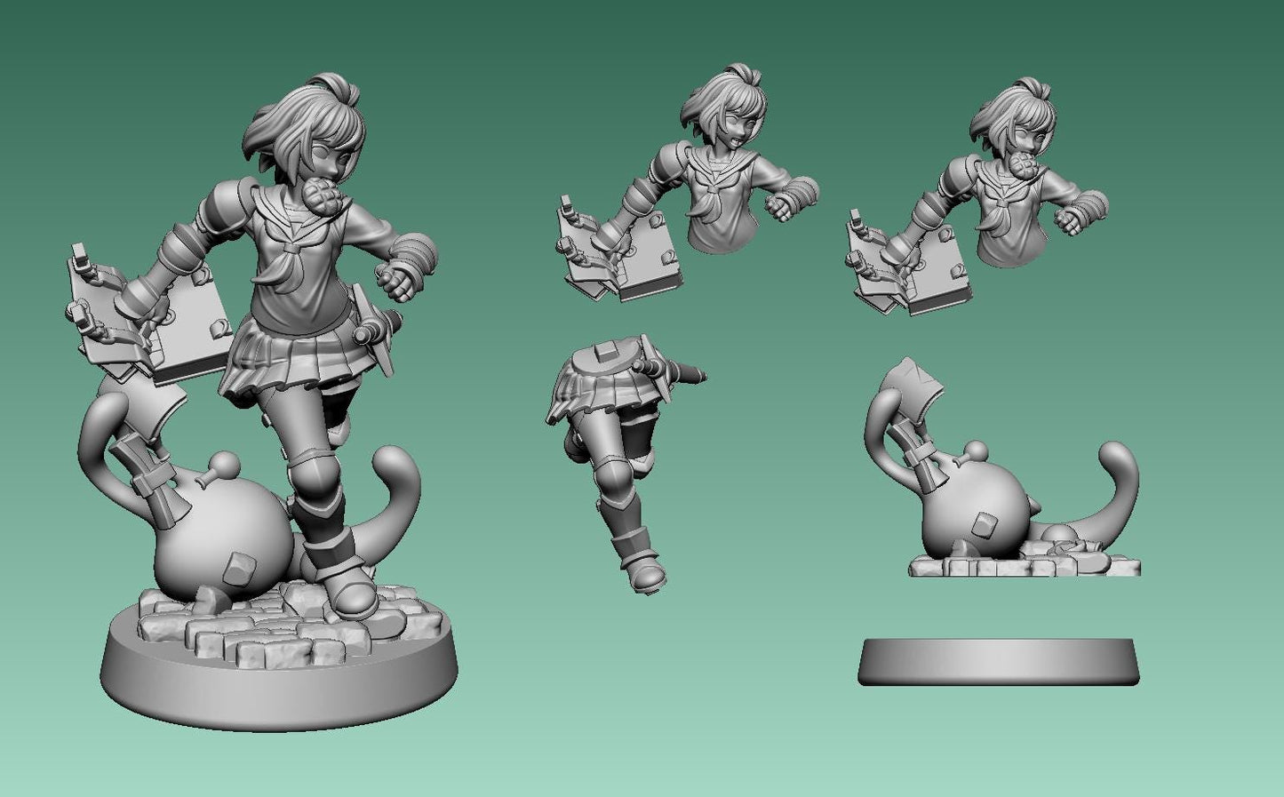 After School Dungeons Miniature (6 Variations) - 28mm / 32mm / 36mm - LPOMC - Unpainted Resin Printed Figure for TTRPGs and Board Games
