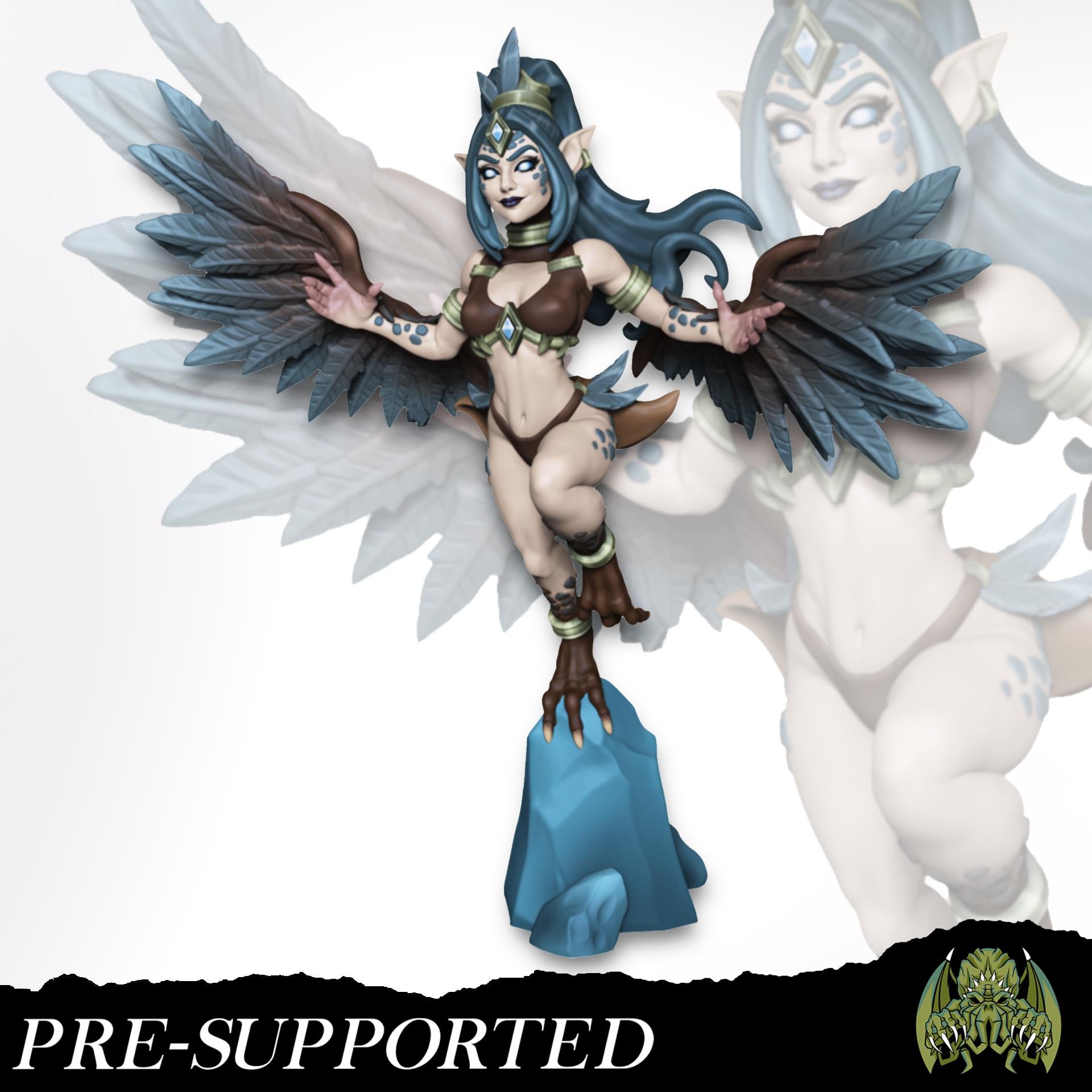 Althea Longfeather Miniature (w/NSFW variation) - Miniatures of Madness - 28mm / 32mm / 36mm / Bust - Unpainted Miniature for TTRPGs