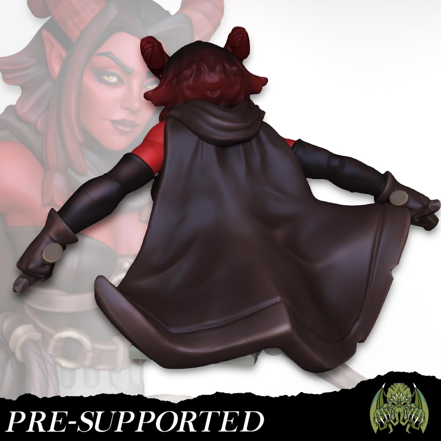 Nebis the Tiefling Rogue Miniature (w/NSFW variation) - Miniatures of Madness - 28mm / 32mm / 36mm / Bust - Unpainted Miniature for TTRPGs