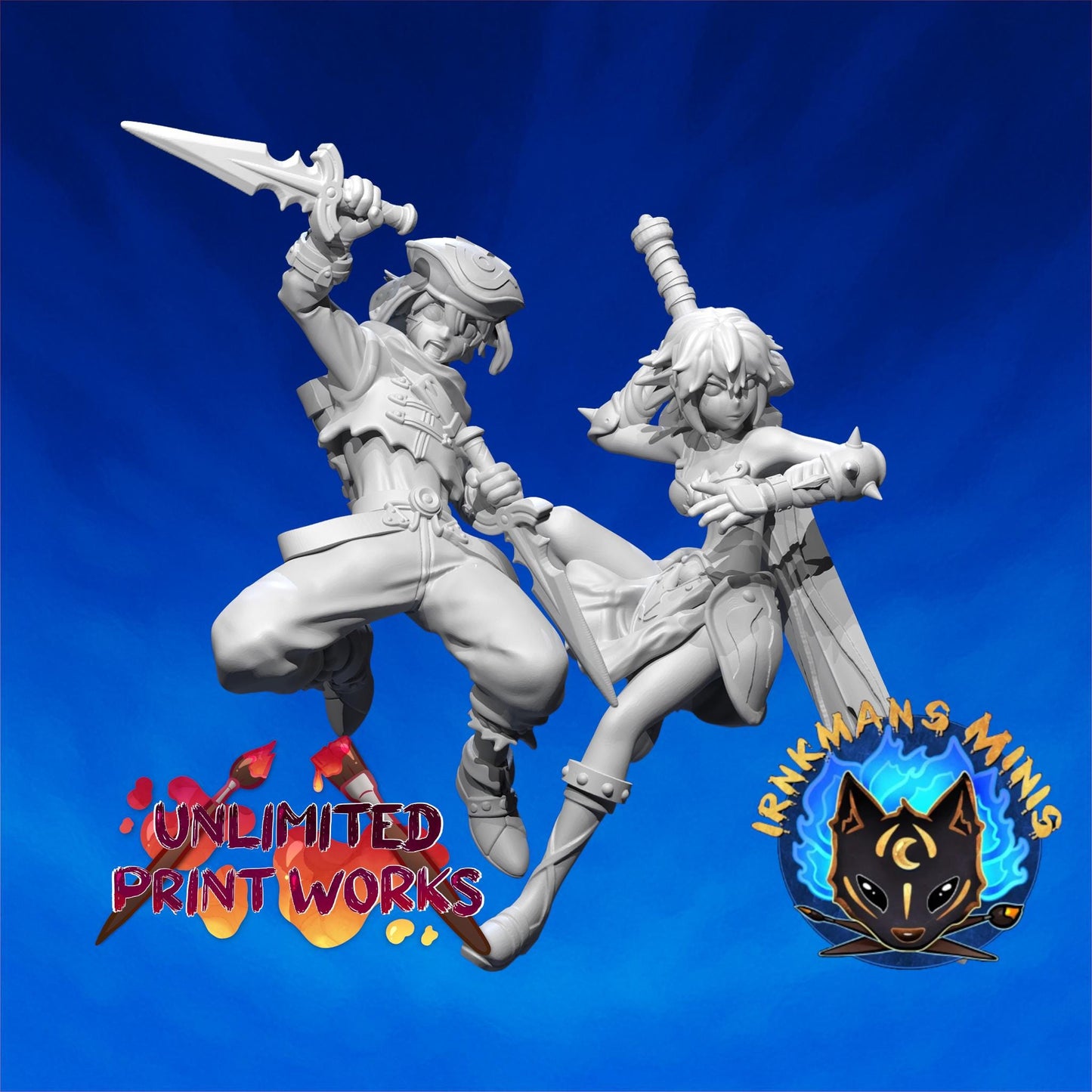 Dot Hackers Miniature - 28mm / 32mm / 36mm - Irnkman's Minis - Resin Printed Figure for D&D, TTRPGs, and Board Games