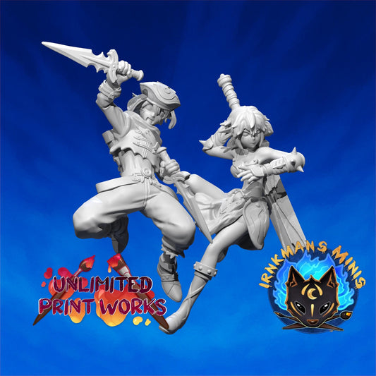 Dot Hackers Miniature - 28mm / 32mm / 36mm - Irnkman's Minis - Resin Printed Figure for D&D, TTRPGs, and Board Games