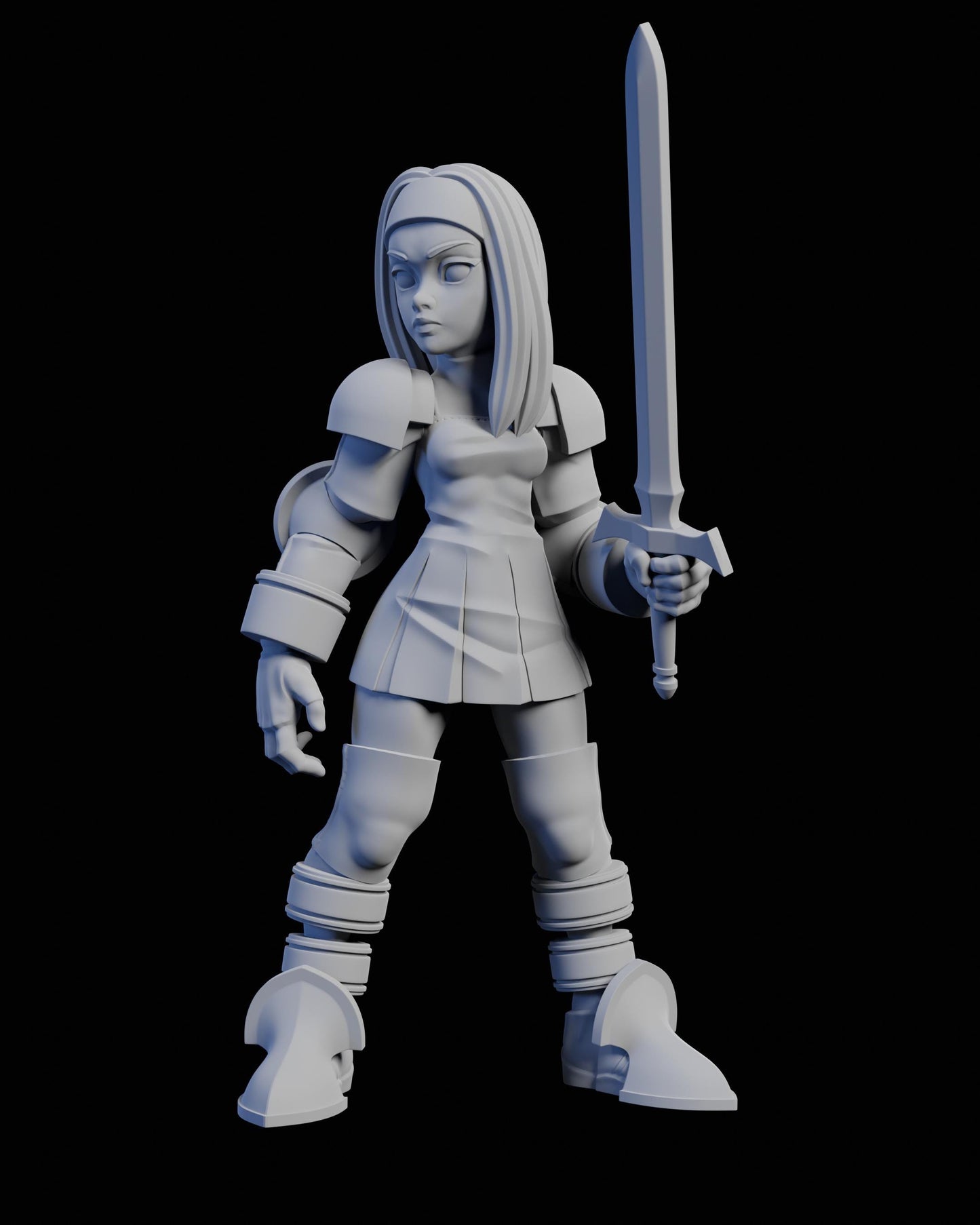 Female Squire Miniature - 28mm / 32mm / 36mm / 75mm - Ethan Savage Studios - Unpainted Resin Printed Figure for TTRPGs, and Board Games