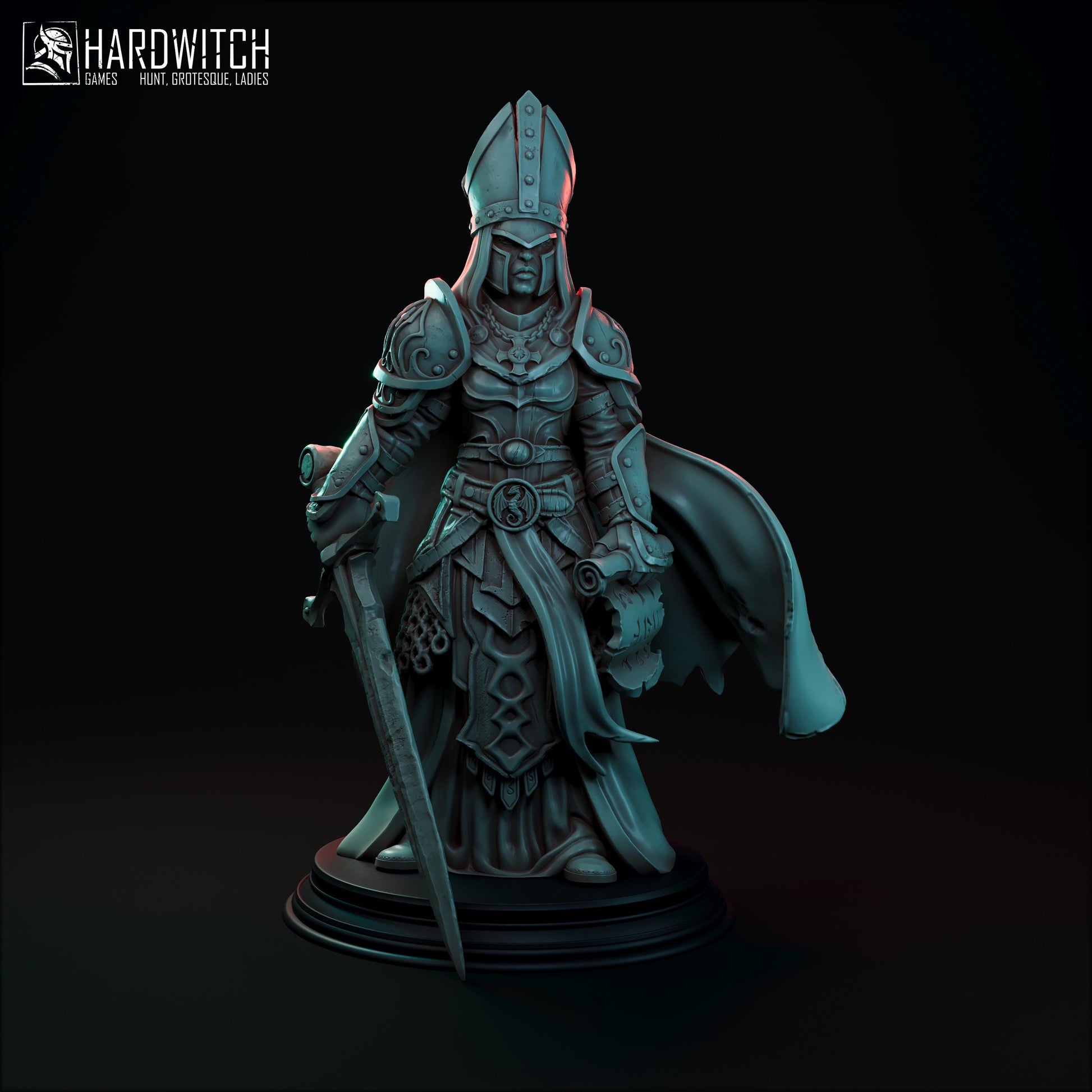 Battle Prophet Miniature - 28mm / 32mm / 36mm / 75mm - HardWitch Games - Resin Printed Figure for TTRPGs and Board Games