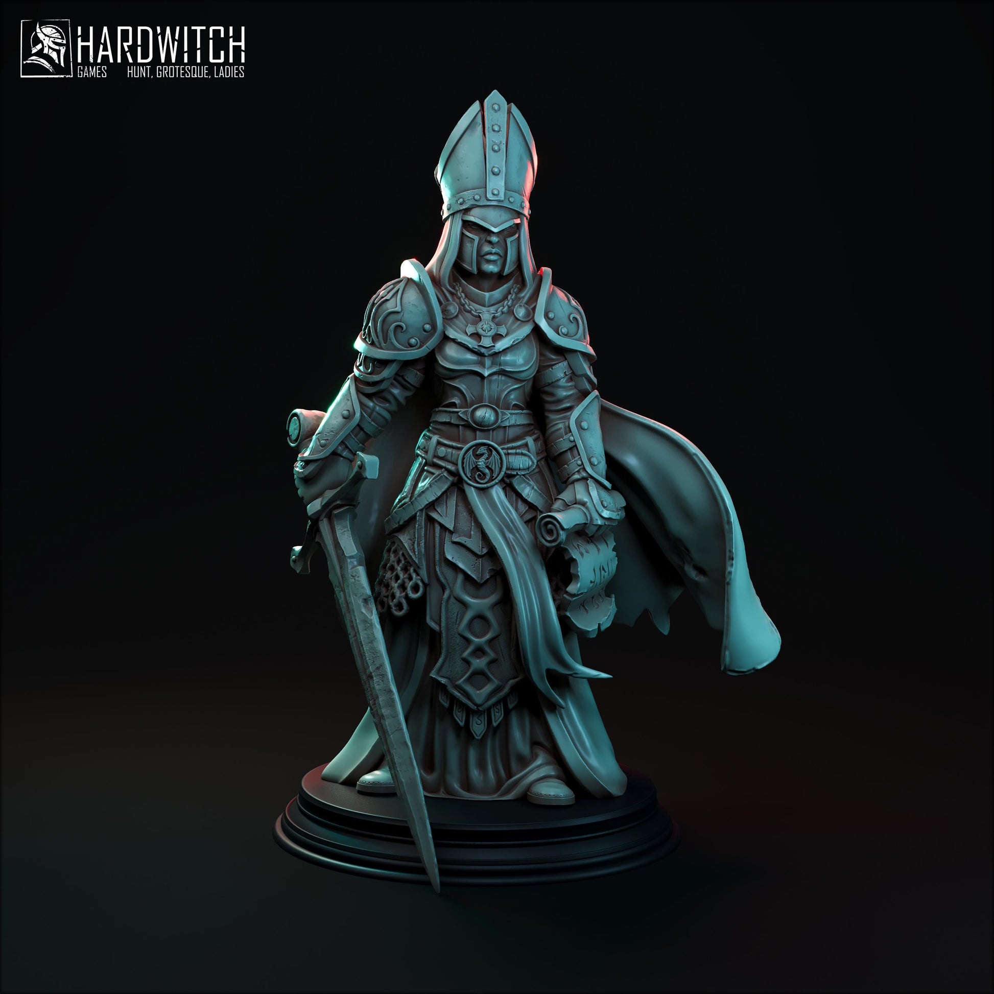 Battle Prophet Miniature - 28mm / 32mm / 36mm / 75mm - HardWitch Games - Resin Printed Figure for TTRPGs and Board Games
