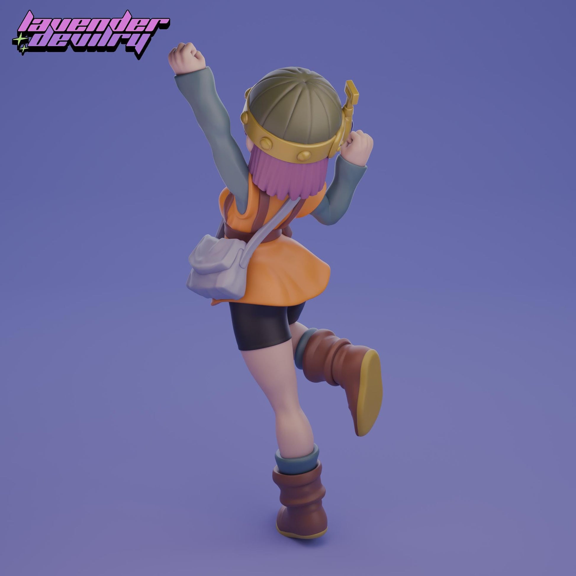 Luccky Engineer Miniature - 28mm / 32mm / 36mm / 75mm - Lavender Devilry - Unpainted Resin Printed Figure for D&D, TTRPGs and Board Games