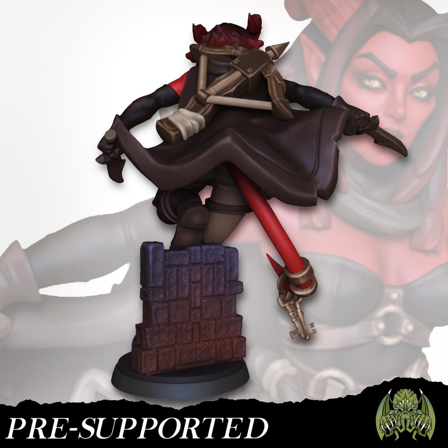Nebis the Tiefling Rogue Miniature (w/NSFW variation) - Miniatures of Madness - 28mm / 32mm / 36mm / Bust - Unpainted Miniature for TTRPGs